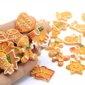 

10Pcs Mix Mini Christmas Biscuits Decoration Crafts Cabochon Flatback Embellishments For Scrapbooking Diy Accessories