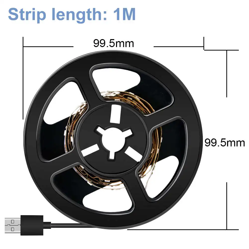 1m 60leds EU Plug USB 5V LED Strip lamp 2835 SMD US Plug LED Night light Tape Ribbon 1M 2M 3M 4M 5M Waterproof TV Backlight Bias lighting - Испускаемый цвет: 1m 60leds
