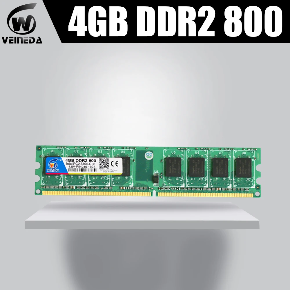 Veineda ddr2 4 Гб оперативной памяти, 16 Гб встроенной памяти, 4x4gb ddr2 800 для intel® для настольных ПК поддержка памяти 8 Гб оперативная память ddr2 667 PC2-6400 240pin