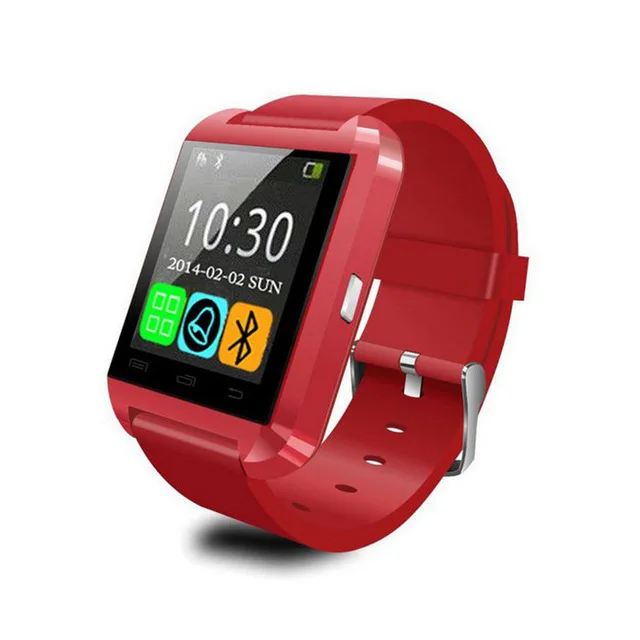 Bluetooth Смарт часы U8 наручные часы для iPhone 6 7 и Android телефон Smartwatch - Цвет: Красный
