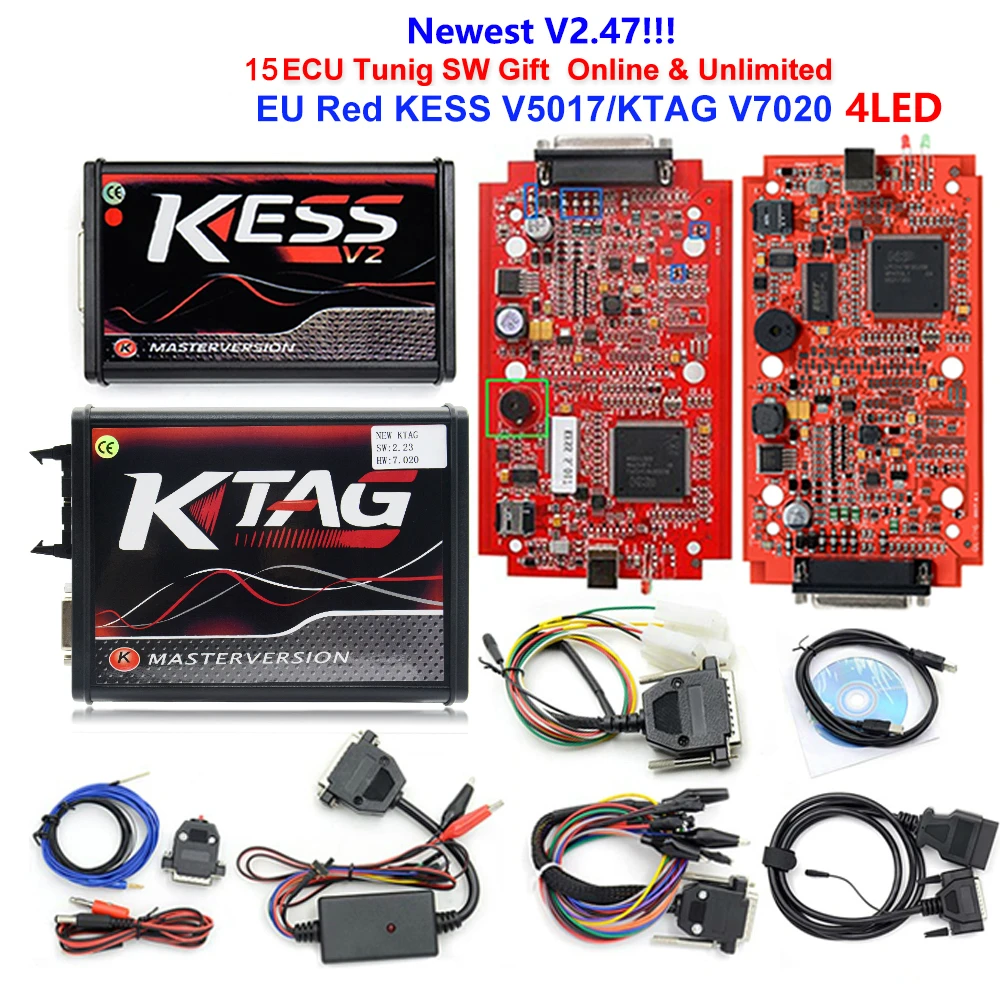 KESS Ktag K TAG V7.020 KESS V2 V5.017 SW V2.25 v2.47 2,47 мастер ECU чип Тюнинг инструмент K-TAG 7,020 онлайн лучше KTAG V7.003