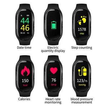 

2-in-1 Smart Watch With Earphone 5.0 Wireless Bluetooth Headphone Wristband Sport smart bracelet