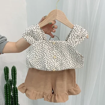 

baby girl clothes Summer Toddler Kids Girls Clothes Set Pokal Dot Short Sleeve T-Shirt +Shorts 2Pcs Outfits Children Clothing