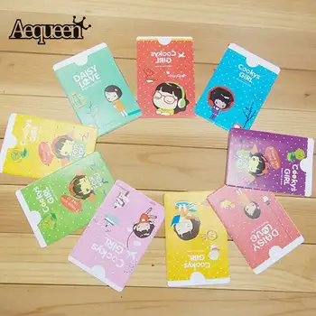 

1pc cartoon card sets holders cute girl pattern kid lady girls students school bus cards protection case cover (send at ramdom)