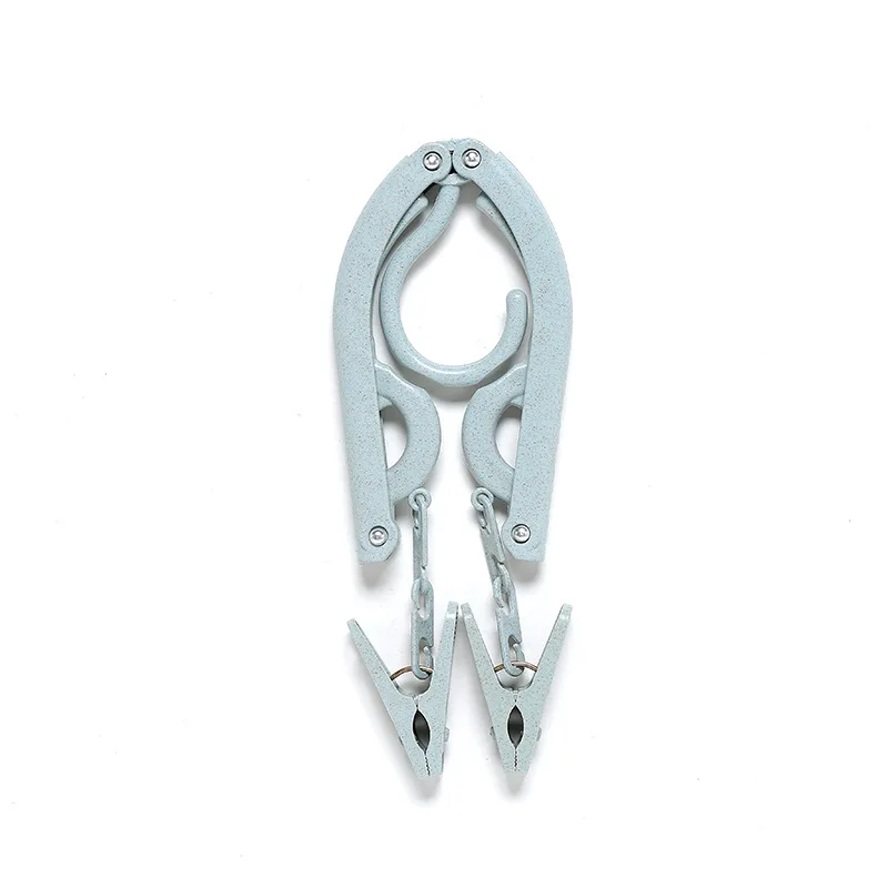 Небесно-голубой 1 шт. портативная вешалка для одежды для путешествий, экономия пространства, складная пластиковая вешалка для одежды, крючки для носков, многофункциональный органайзер для одежды - Цвет: Небесно-голубой