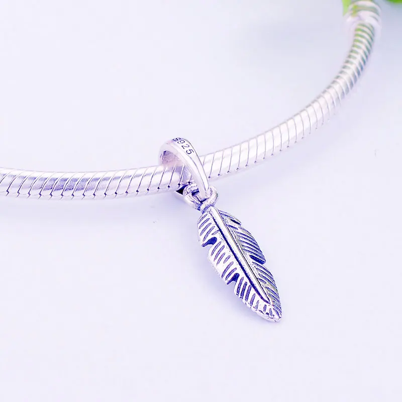 Подвески-перья из стерлингового серебра 925 пробы подходят для оригинальных