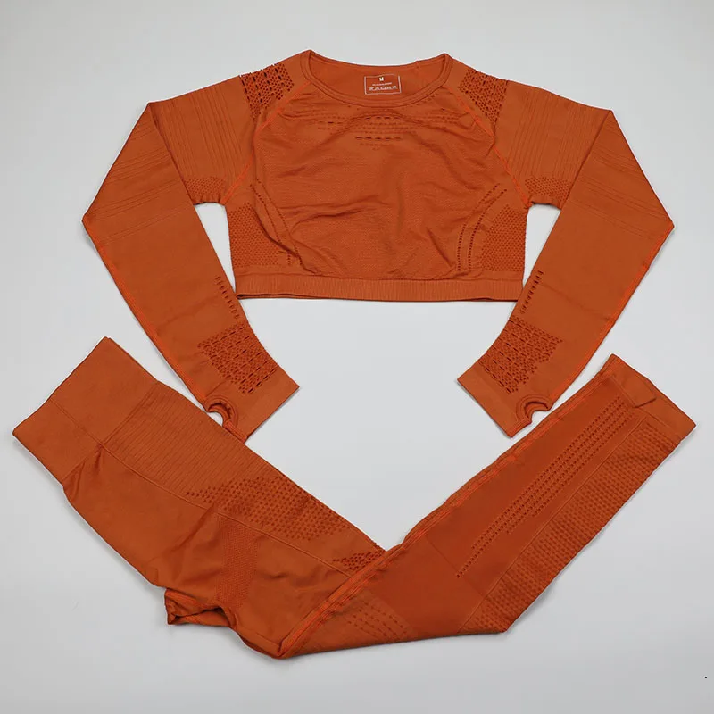 Спортивный комплект из 2 предметов женская одежда для тренировок короткий топ с