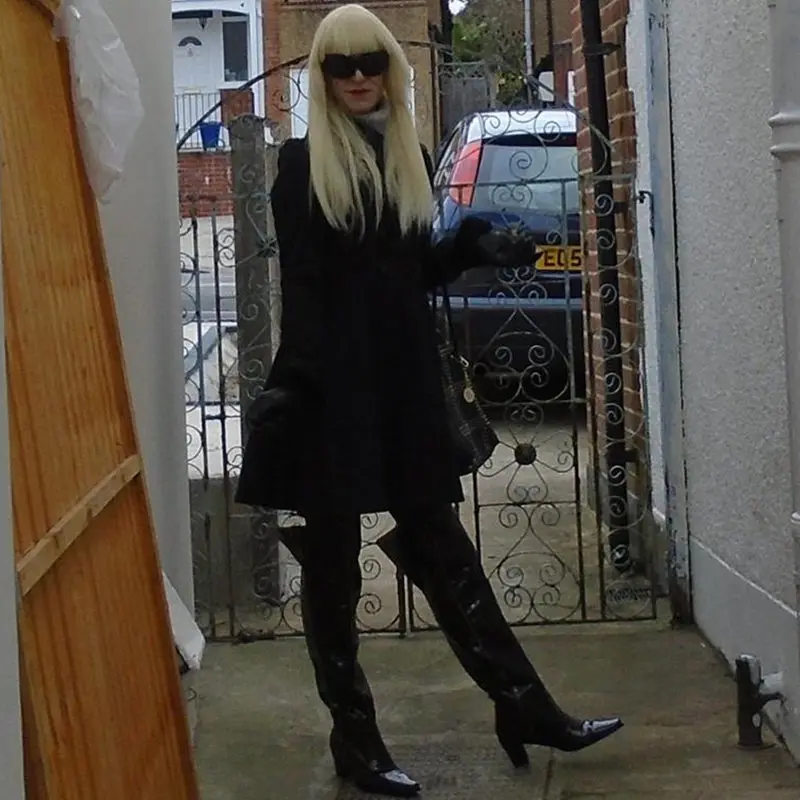 Женские лакированные сапоги выше колена высокие со змеиным принтом зимняя обувь