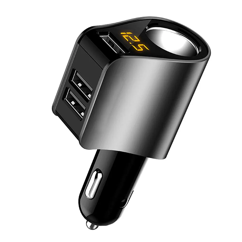 3 USB Автомобильное зарядное устройство зарядный адаптер портативное USB зарядное устройство планшет питания DC 5V универсальный - Название цвета: Gray