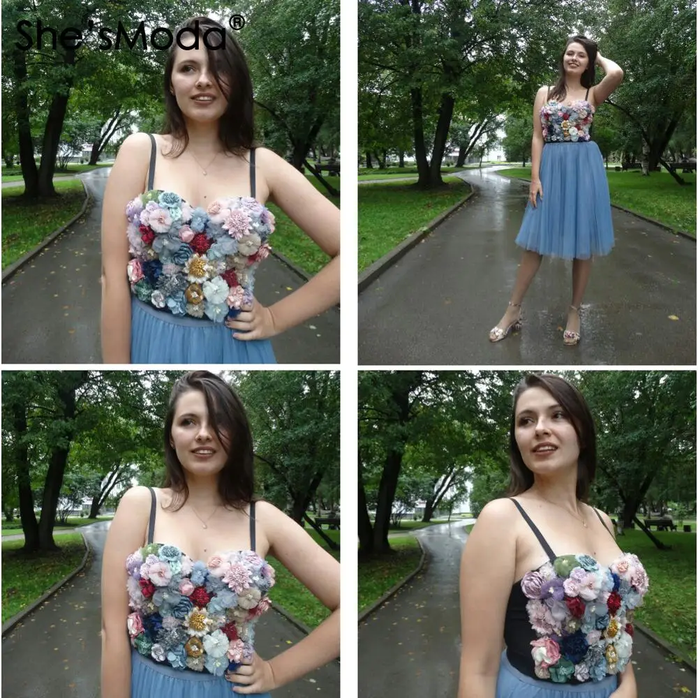 She'sModa цветочные Корсеты с аппликацией женский девичник бюстье укороченный топ