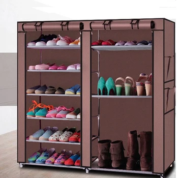 

Double Row Dust-tight Shoe Cabinet Non-woven Fabrics Large Shoe Rack Organizer Minimalist Furniture Boots Storage Shelves