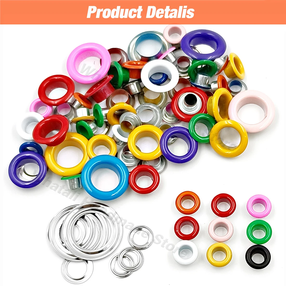 100pcs 혼합 11 색 구멍 금속 Eyelets DIY Leathercraft Scrapbooking 신발 벨트 모자 가방 태그 의류 액세서리 패션 