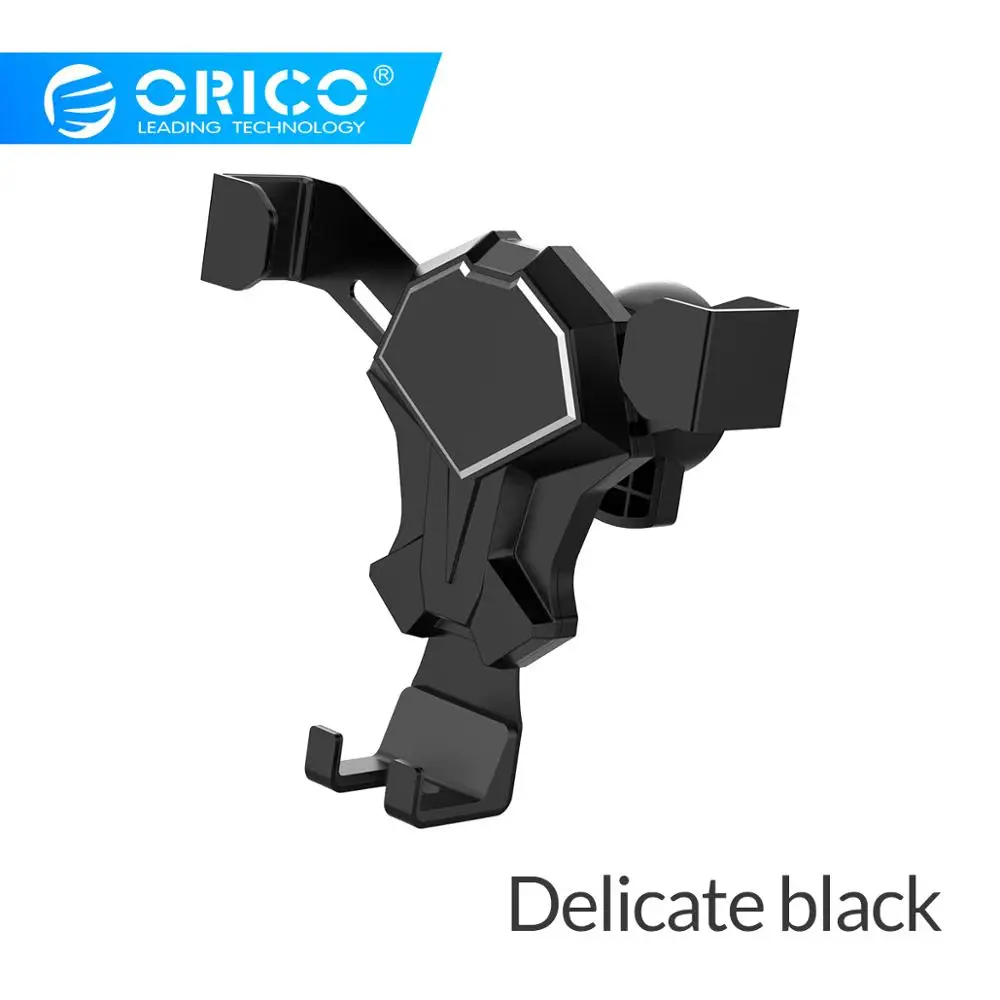 ORICO Gravity автомобильный смартфон Поддержка 4-6,5 дюйм мобильный телефон вентиляционное отверстие крепление клип вращение на 360 ° автомобильный телефон стенд - Цвет: Черный