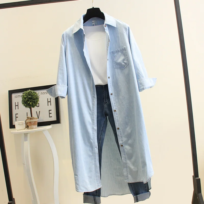 

Women Overcoat Solid Color Coats Long Jacket Sleeve Loose Jeans 2020 Spring Autumn Office Lady Jackets Female Mum Tops