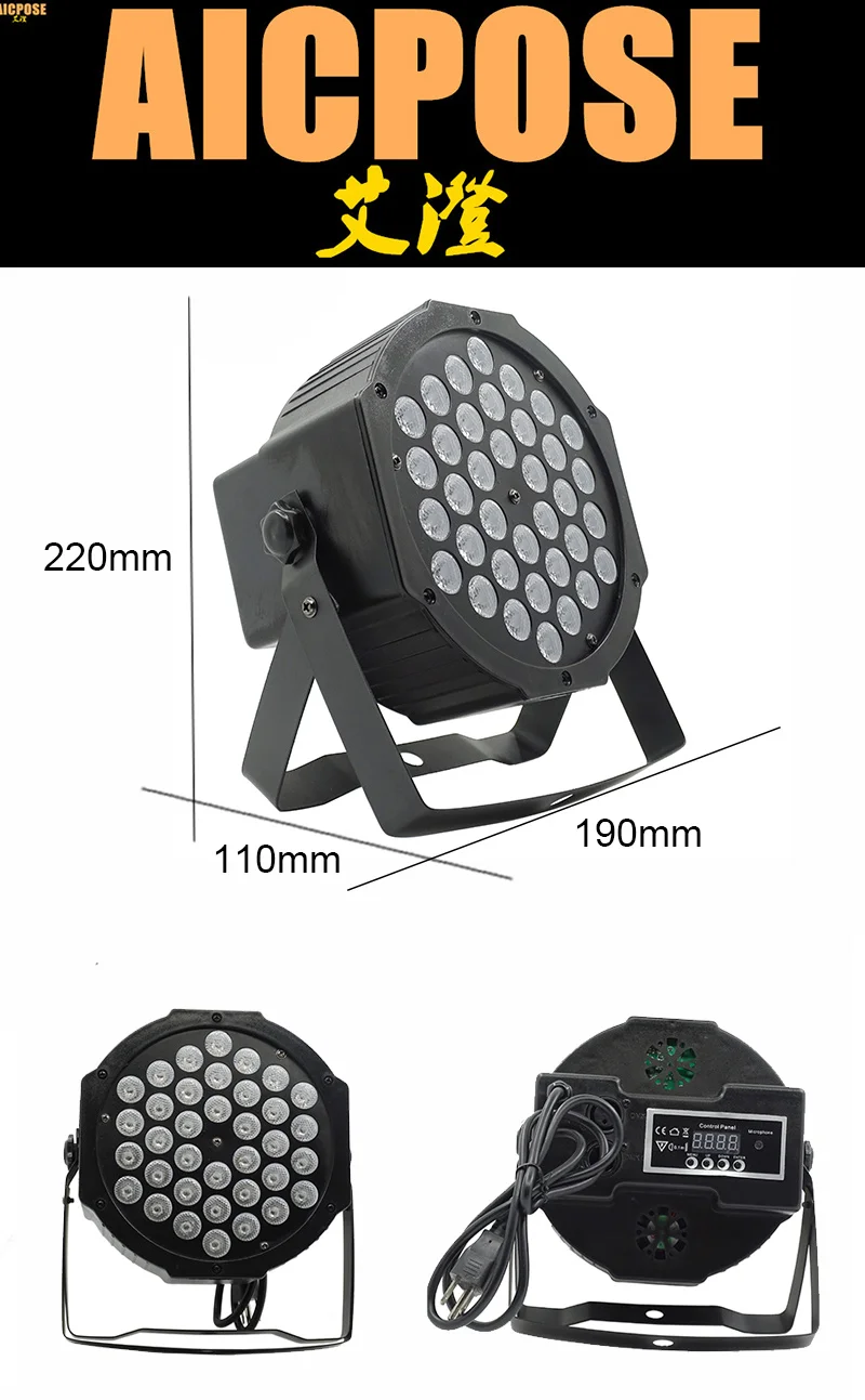 20 шт./лот светодиодный Par свет 36x3 Вт 36 Вт гамма Пар свет с 3/6 Каналы DMX512 мастер раб 36*3 Вт светодиодный плоским DJ оборудование Controller