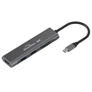 

Type-C Usb Five-In-One Docking Station With Card Reader For Macbook Converter Hub Multi-Function Splitter