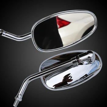 

10mm Universal Motorcycle Rearview Mirrors Rear View Chrome Side Mirror for Harley Touring softail sportster cafe racer Triumph