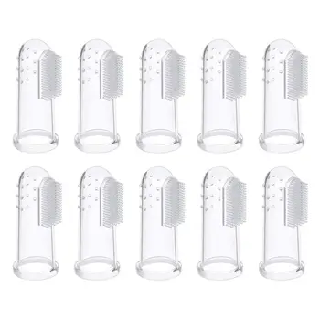 

Promotion! 10 Pieces Soft Silicone Pet Finger Toothbrush, Tooth Cleaner Dog Cat Teeth Cleaning
