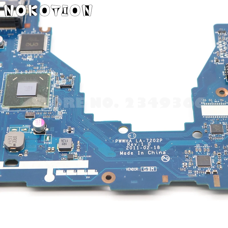 NOKOTION K000124370 LA-7202P материнская плата для ноутбука Toshiba Satellite C660 основная плата HM65 DDR3 GMA HD3000