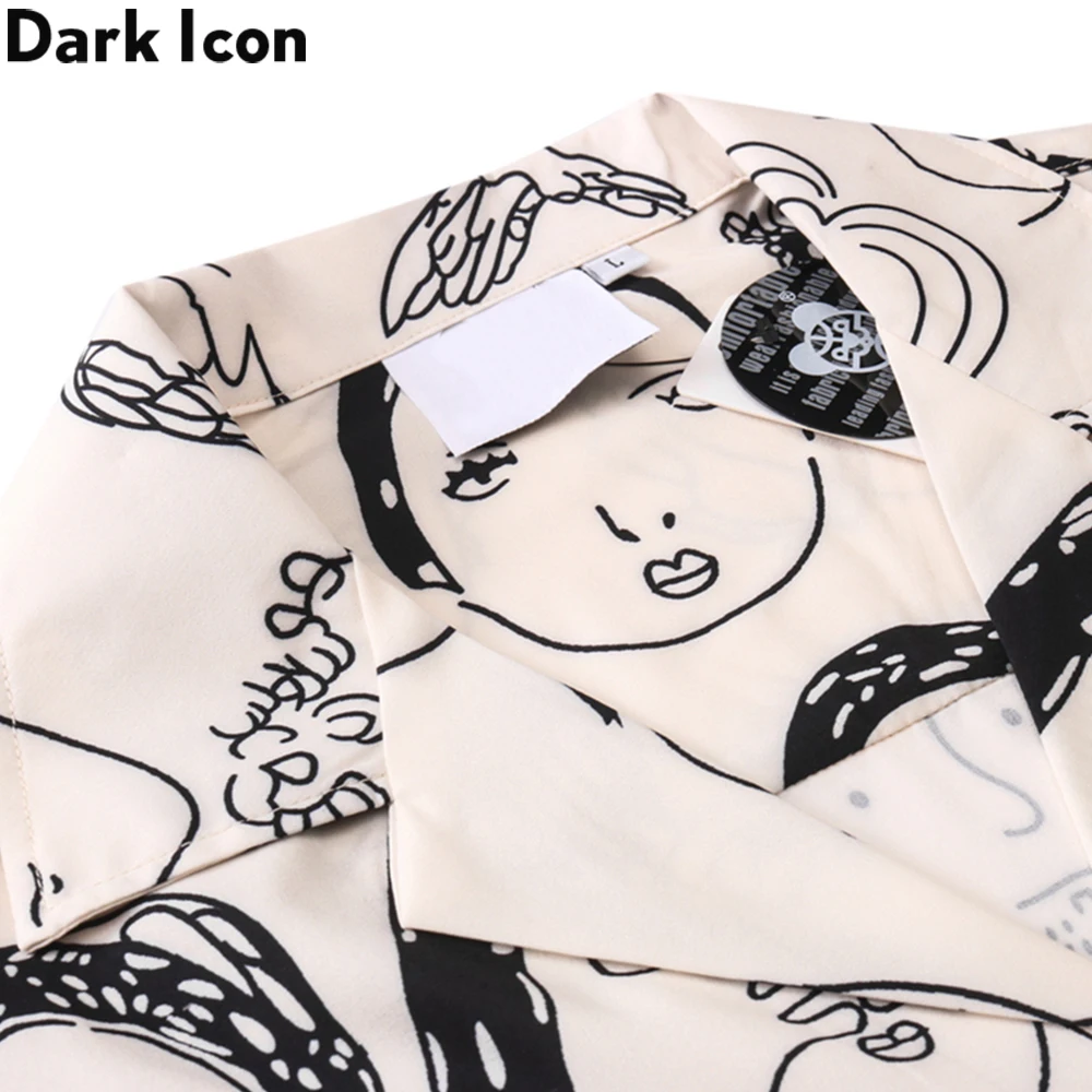 Dark Icon Full Printed Hawaiian Shirt Men Vintage Street Fashion Men's Shirts Summer Male Top