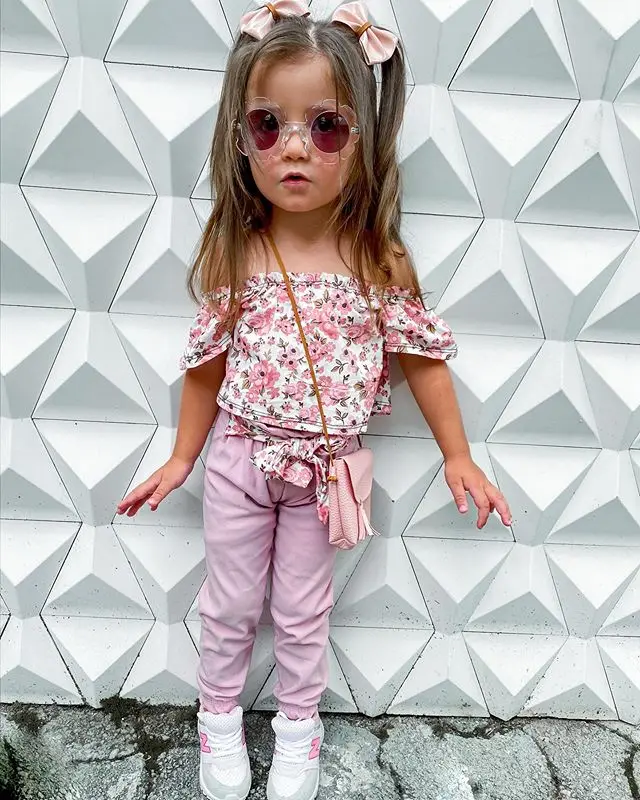 3 шт. Детские однотонные брюки с коротким рукавом и открытыми плечами | Мать