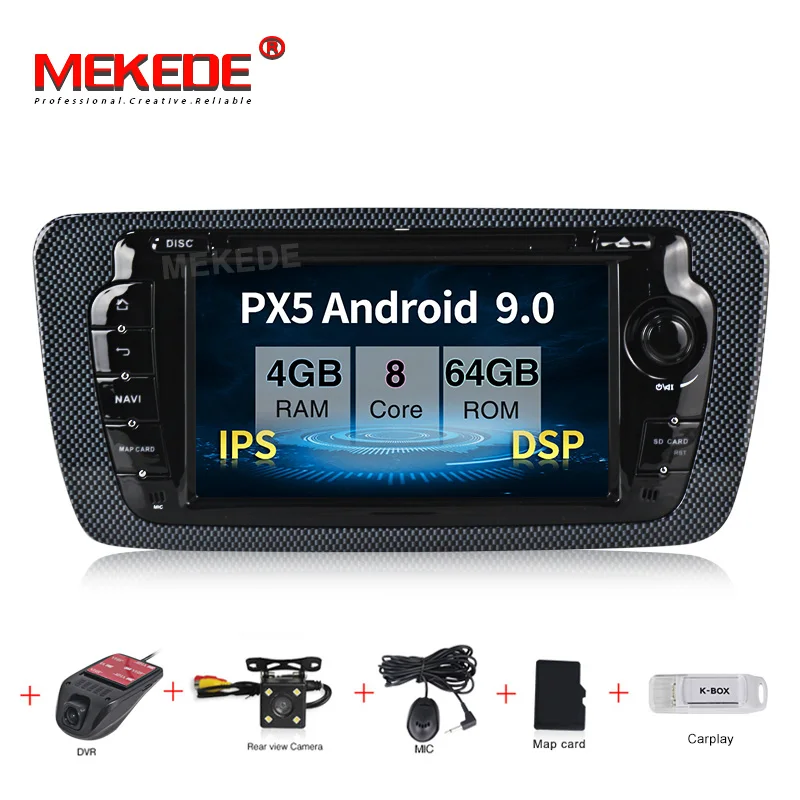 4 + 64G Android 9 0 автомобильный DVD мультимедийный плеер для Seat Ibiza 2009-2013 GPS навигация RDS