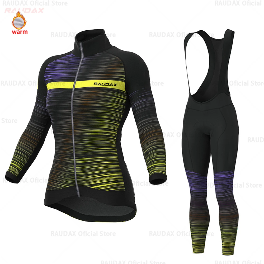 

2021 Winter Thermal Fleece Cycling Jersey Aleful Warmer Ropa Ciclismo Women Long Sleeve MTB Bike Clothes Outdoor Sports Jacket