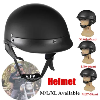 

Hot New Universal Motorcycle Motorcycle German Style Half Face Helmet Retro Motocross Bike Matte Black M L XL