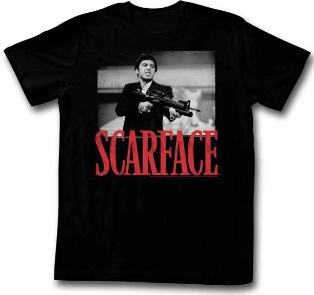 LEQEMAO New Men&amp Popular Scarface Shootah Design Tee Shirt Summer Short Sleeve Tees | Мужская одежда