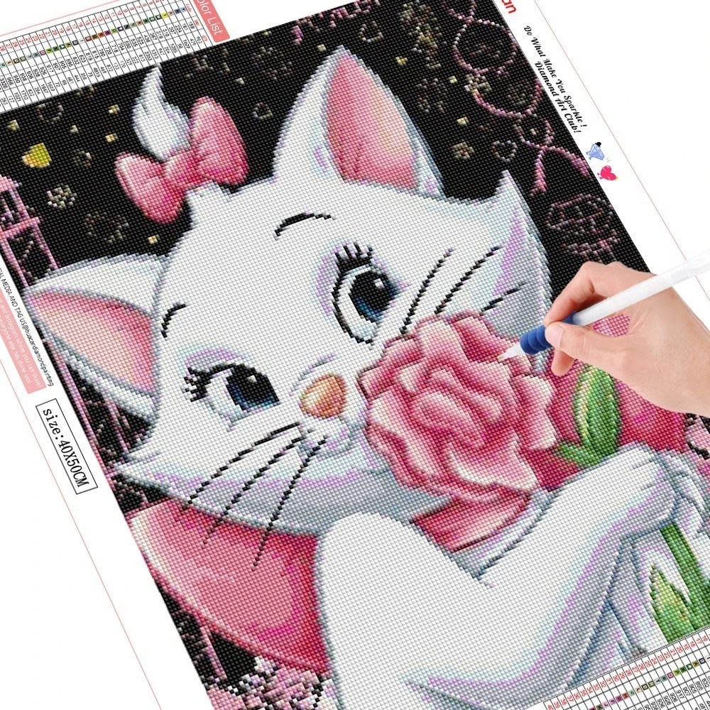 Huacan Алмазная Вышивка кот Полный Квадратный 5D Diy Алмазная мозаика мультфильм картина для оформления Дома картина стразы ручной работы