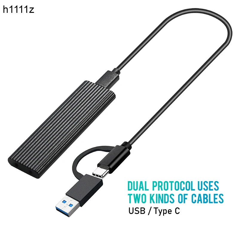 M.2 NVMe SSD Enclosure 10Gbps Dual Protocol M2 NVMe Case M2 PCIE NGFF M.2 SATA SSD Box w/ OTG Adapter for 2230-2280 external hard drive case ssd enclosure hard drive enclosure external hard drive box hdd case enclosure