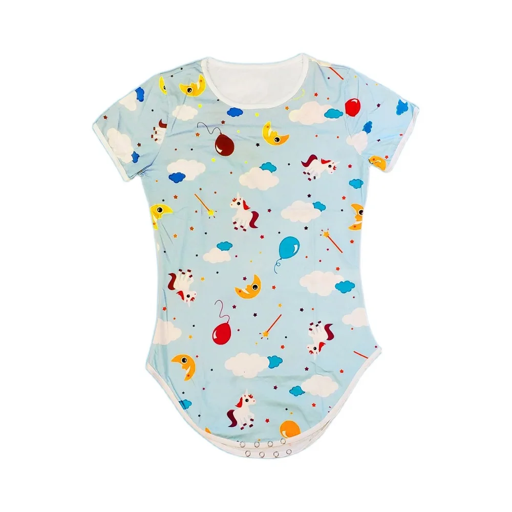 Adult Baby Onesie Pajamas Snap Crotch Romper For Baby Boys
