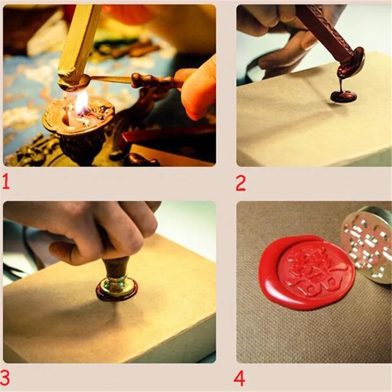  Wax Seal Japanese Style Stamp Wedding Kit Invitation Wax Seals B63 Custom Stamp Initial Wood Metal - 33043453209