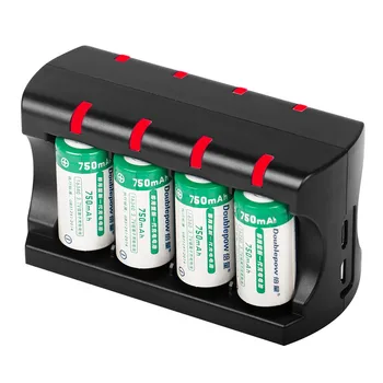 

RCR123A Rechargeable Lithium ion Battery 8 Slot Smart Charger Type-C Micro Charging Adapter Station 16340 16350 16360 3.7V Arlo