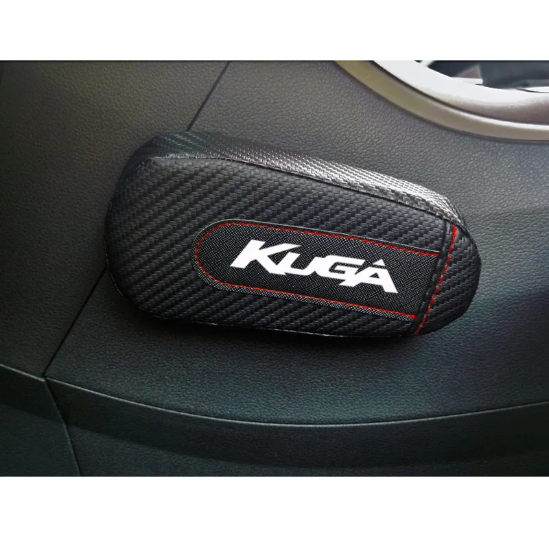 Для Ford Kuga, 1 шт., углеродное волокно, кожа, авто подушка для ног, наколенник, Автомобильный Дверной рычаг, автомобильные аксессуары, защита для автомобиля