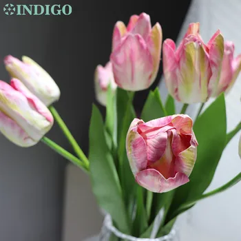 

INDIGO- 5pcs Pink Ireland Tulip Flower Home Decoration Wedding Flower Artificial Flower Floral Event Party Free Shipping