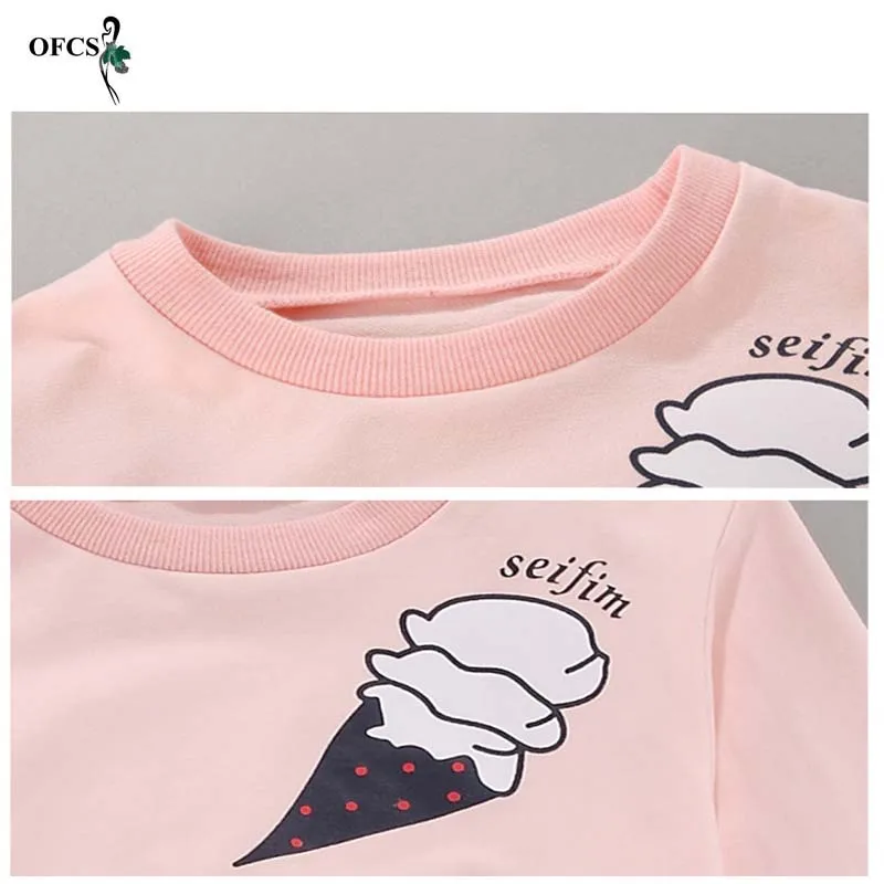 Hot Sale Girls Clothes Spring And Autumn T-shirt Floral Printed Cotton Fleece Children's Wear Long Sleeve For 3-15 Years Old