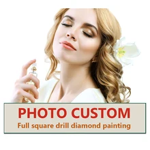Фото на заказ 5D DIY Алмазная картина собственный фото Набор для вышивки крестом Полный Круглый Алмаз Вышивка мозаика картина Стразы