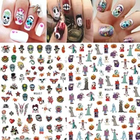 Halloween Series Nail Sticker Collection Skull Head Night Glowing Ghost Bat Nail Slider 10PCS 1