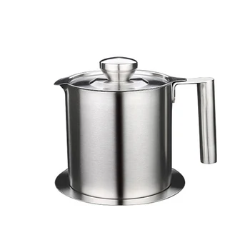 

Newest Stainless Steel Kitchen Cooking Oil Filter Pot Soup Grease Strainer Separator Large Capacity