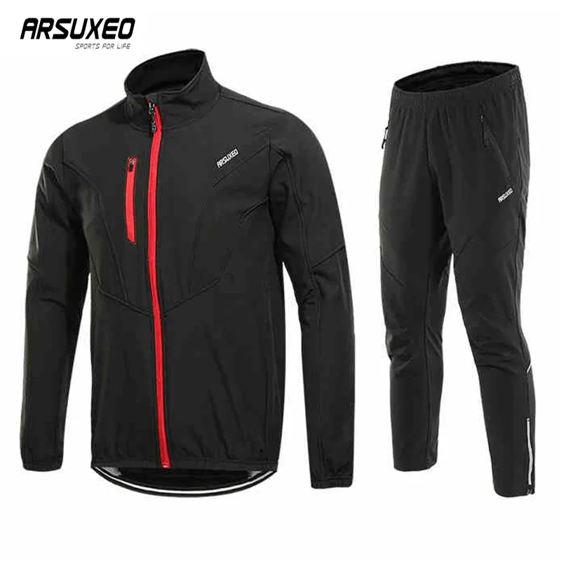 ^*Best Offers ARSUXEO Cycling Clothing Winter Men's Cycling Jacket Set Reflective MTB Clothes Breathable Bike Suit Fleece Windproof Sportswear ^*Best Offers ARSUXEO Cycling Clothing Winter Men's Cycling Jacket Set Reflective MTB Clothes Breathable Bike Suit Fleece Windproof Sportswear