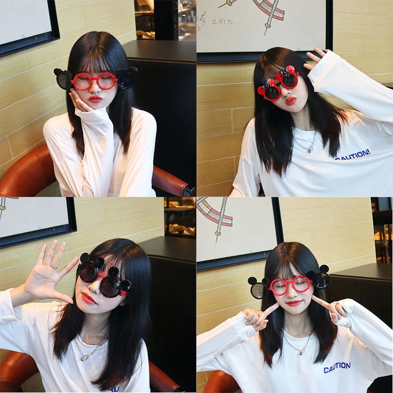 

Cute Cartoon Figure Adult Sunglasses Funny Design Lolita Selfie Taking Photos Birthday Party Decorated Flip Kawaii Novel Glasses