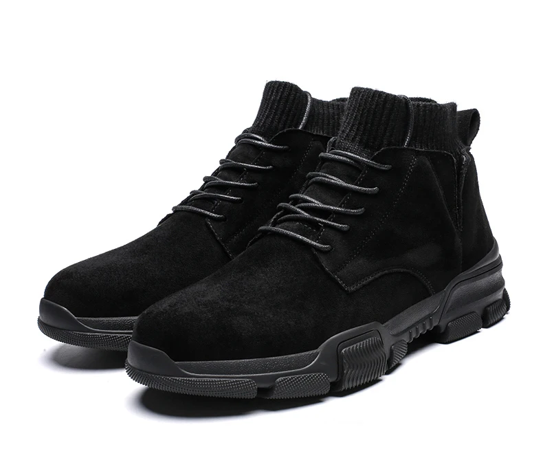 Зимние Для Мужчин's ботильоны сапоги; цвет коричневый, черный; модные, завышенные Повседневное Уличная обувь для мужчин теплая обувь