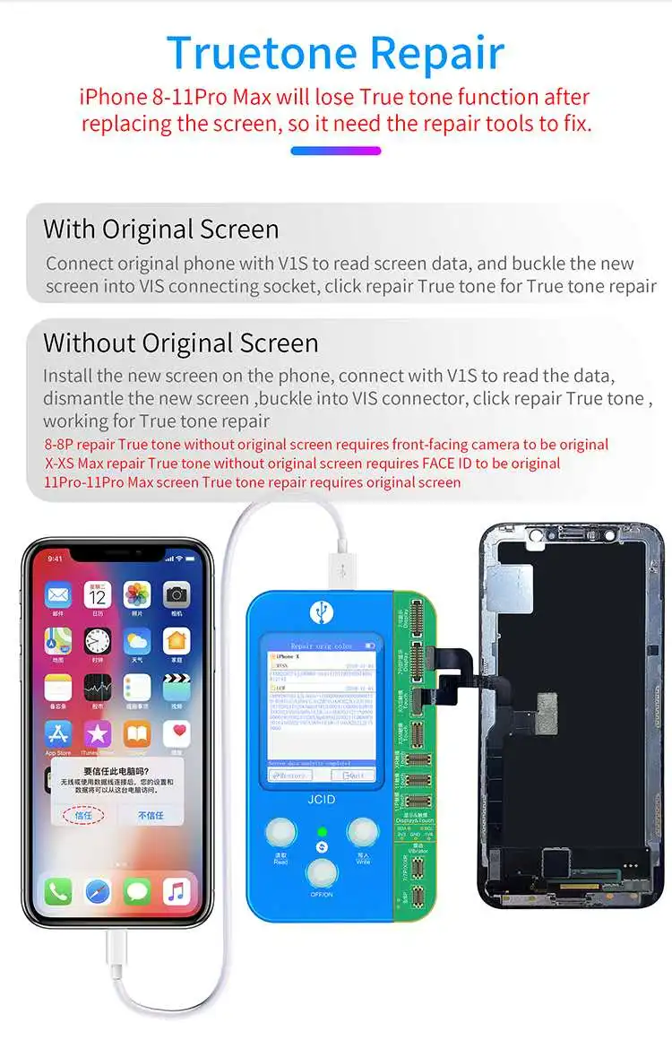 Pro1000S JC V1S для экрана мобильного телефона ключевой программист iPhone 11 Max XS X 8 7