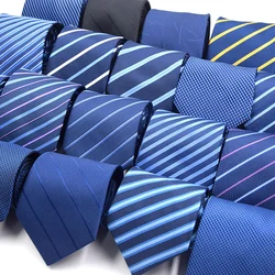 New 8cm Men's Classic Luxury Tie Striped Jacquard Necktie for Business Wedding Daily Wear Gift for Men Accessories for Clothes