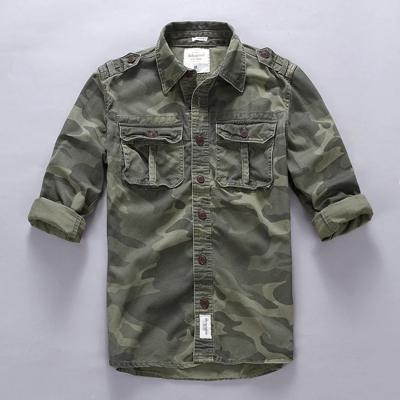Men Summer Fashion Casual Shirts Military Camouflage Cargo Cotton Linen Shirts Male Long Sleeve Pockets Safari Army Fans Tops Men Summer Fashion Casual Shirts Military Camouflage Cargo Cotton Linen Shirts Male Long Sleeve Pockets Safari Army Fans Tops