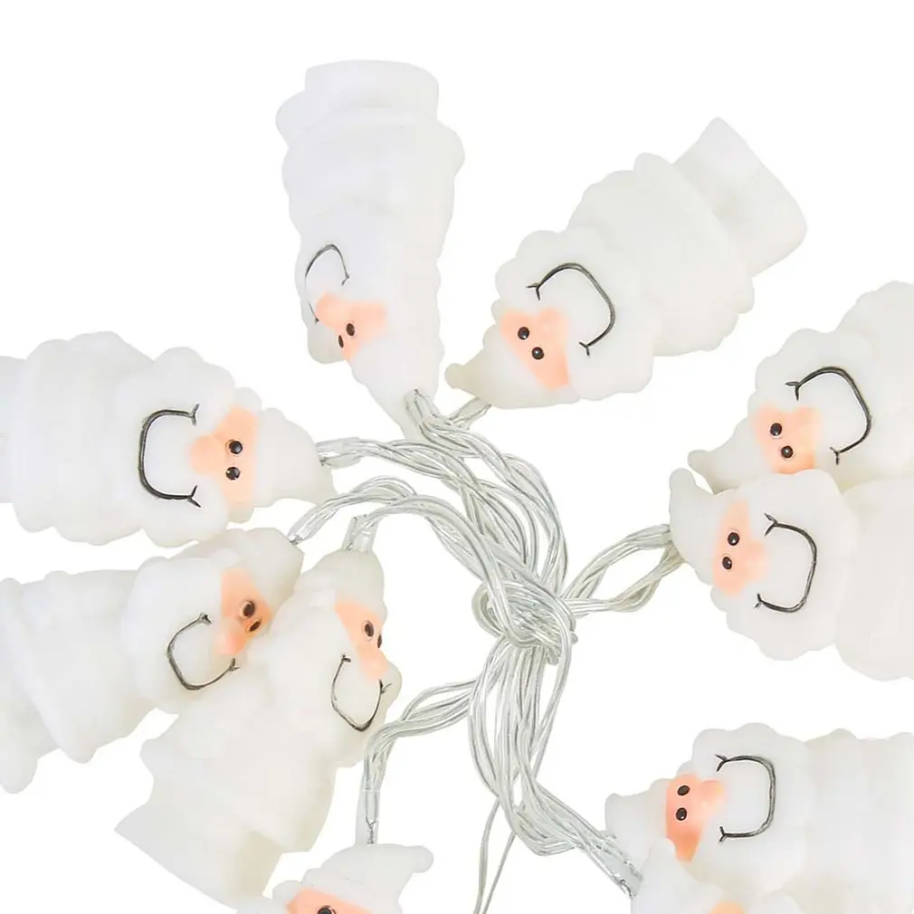 

10LED Silicon Small Santa String Lights Christmas Decorative Light Cute Home Party Decoration Lamp Gift