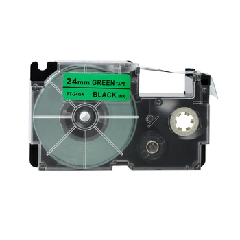 

compatible 24mm black on green XR-24GN EZ label tape for EZ label makers