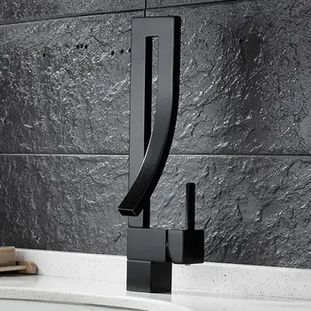 

Waterfall-style bathroom faucet, basin faucet. Hot and cold water faucet, ceramic valve spool.