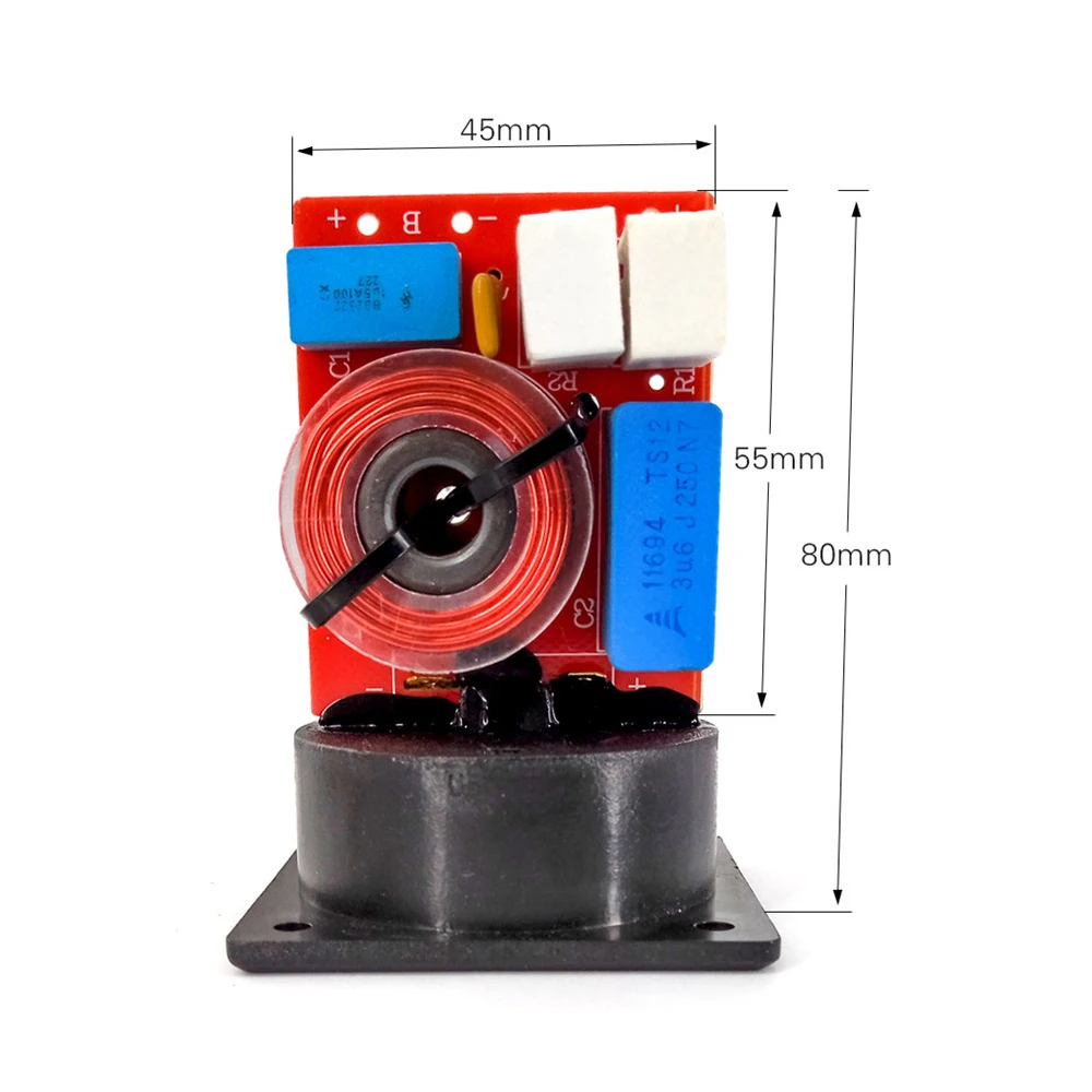 Bookshelf Speakers Portable Speaker Bluetooth Speaker Audio Speakers Tweeter Speaker 2Pcs Speaker 2 Way Audio Frequency Divider Treable Bass Loudspeaker Crossover Filters DIY 80W Hifi Stereo Home Theater